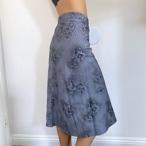 Vintage Y2K Grey Floral Midi Skirt